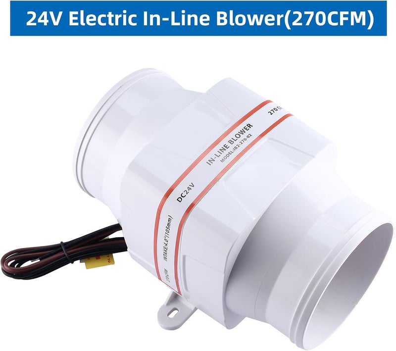 NovelBee Marine Boat DC 24V Electric in-Line Bilge Air Blower Fan Boat Engine Blowers Marine Cabin Engine Ventilation Blower Fan - Image 5